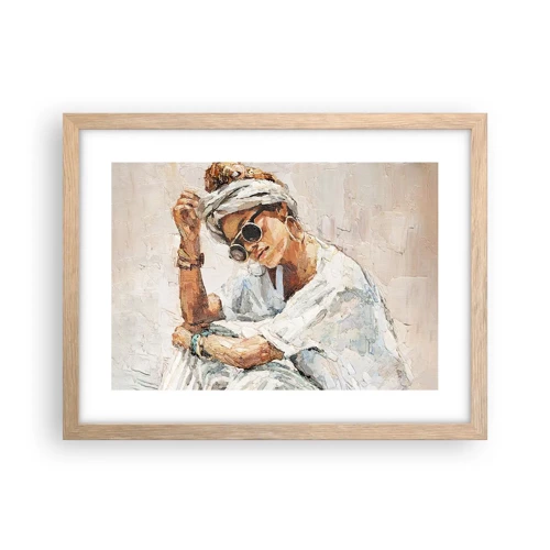 Poster in light oak frame - Portrait in Full Sun - 40x30 cm