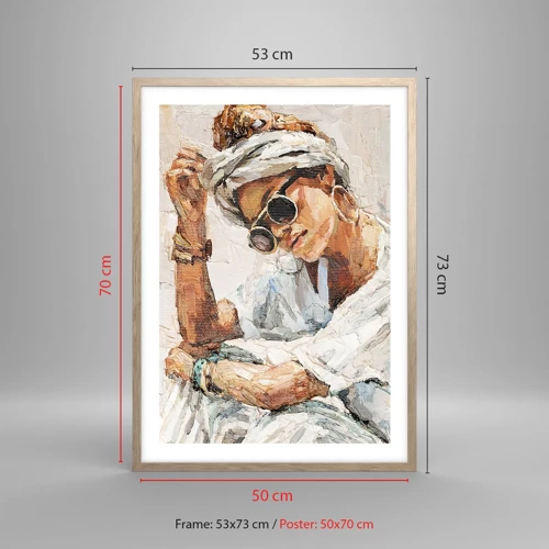 Poster in light oak frame - Portrait in Full Sun - 50x70 cm