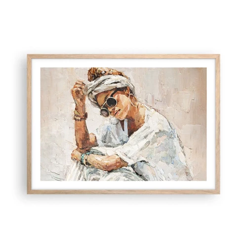 Poster in light oak frame - Portrait in Full Sun - 70x50 cm