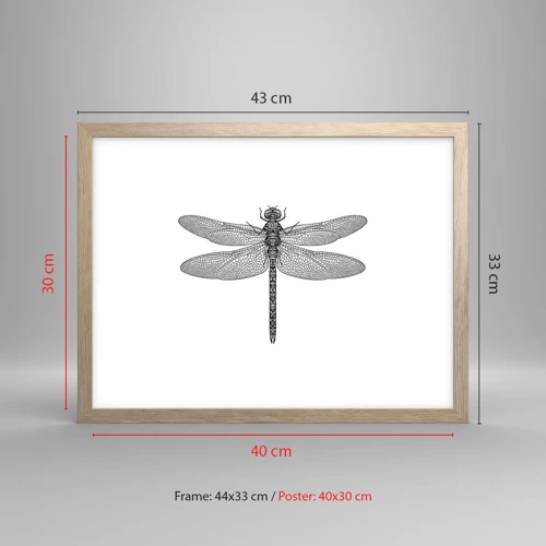 Poster in light oak frame - Precision of Nature - 40x30 cm