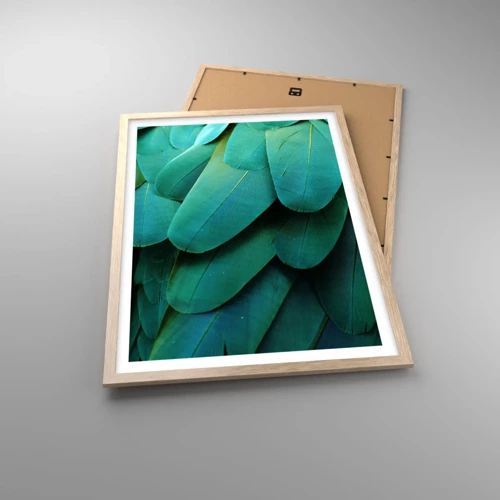 Poster in light oak frame - Precision of Parrot Nature - 50x70 cm