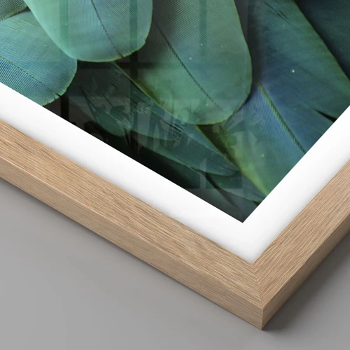 Poster in light oak frame - Precision of Parrot Nature - 91x61 cm