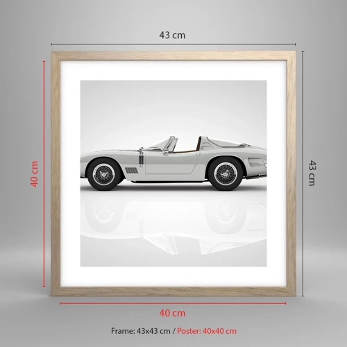 Poster in light oak frame - Promise of Fun - 40x40 cm