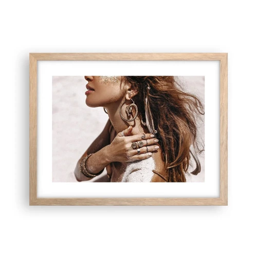 Poster in light oak frame - Queen of a Wild Beach - 40x30 cm