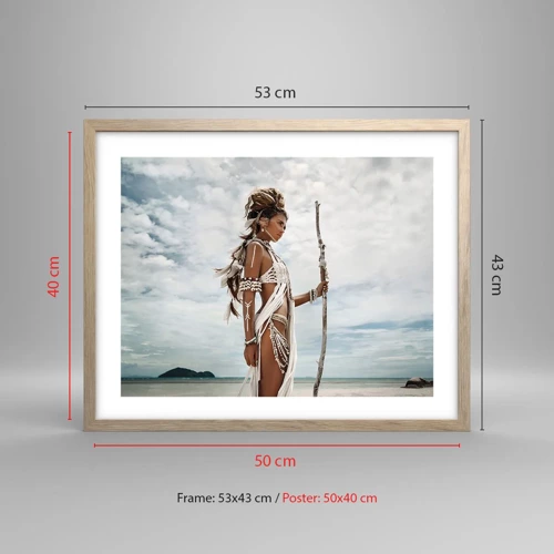 Poster in light oak frame - Queen of the Tropics - 50x40 cm