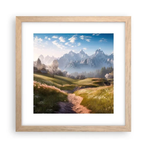 Poster in light oak frame - Quiet Valley - 30x30 cm