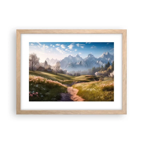 Poster in light oak frame - Quiet Valley - 40x30 cm