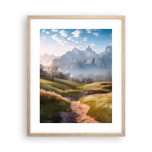 Poster in light oak frame - Quiet Valley - 40x50 cm