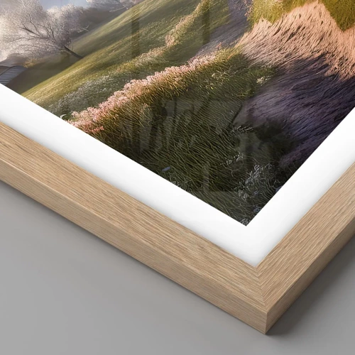 Poster in light oak frame - Quiet Valley - 40x50 cm