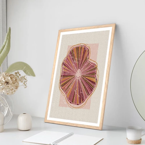 Poster in light oak frame - Radial Abstract - 40x50 cm