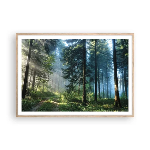 Poster in light oak frame - Radiant at Dawn - 100x70 cm