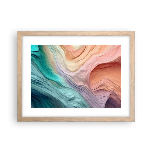 Poster in light oak frame - Rainbow Wave - 40x30 cm