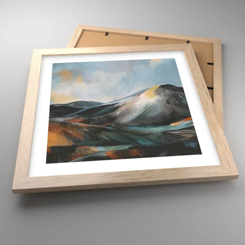 Poster in light oak frame - Raw and Beautiful - 30x30 cm