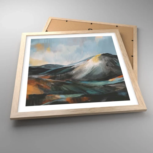 Poster in light oak frame - Raw and Beautiful - 40x40 cm