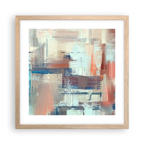 Poster in light oak frame - Reaching Light - 40x40 cm