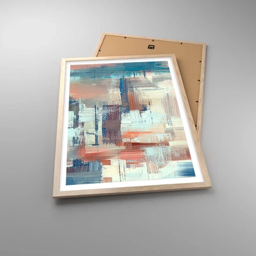 Poster in light oak frame - Reaching Light - 50x70 cm