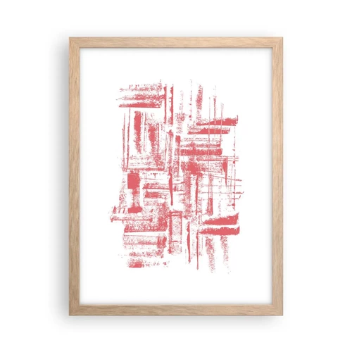 Poster in light oak frame - Red City - 30x40 cm