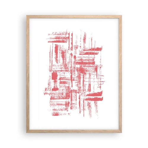 Poster in light oak frame - Red City - 40x50 cm