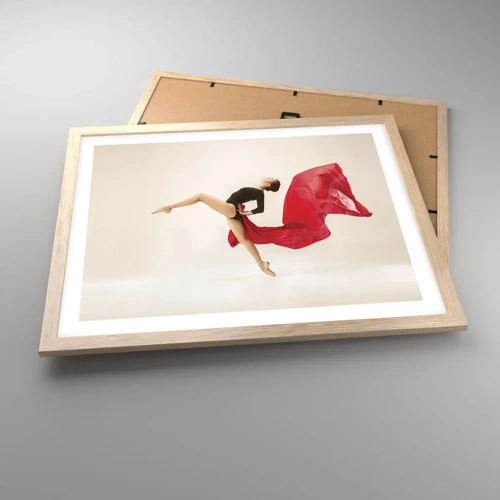 Poster in light oak frame - Red and Black - 50x40 cm