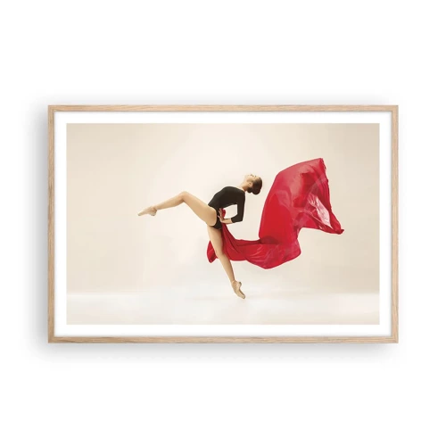 Poster in light oak frame - Red and Black - 91x61 cm