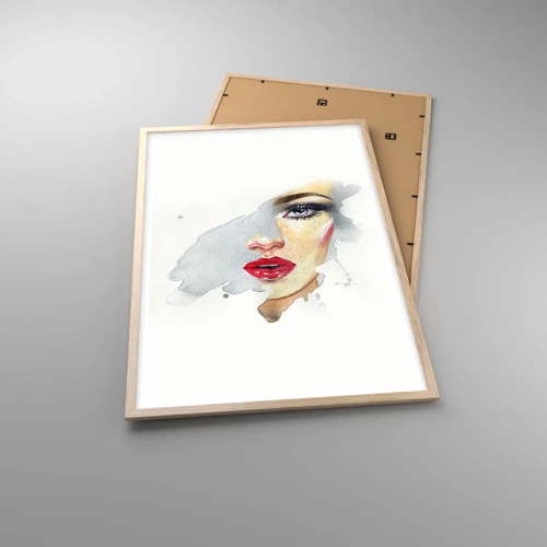 Poster in light oak frame - Reflection in a Waterdrop - 61x91 cm