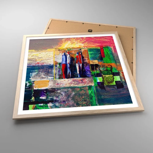 Poster in light oak frame - Relations and Emotions - 60x60 cm