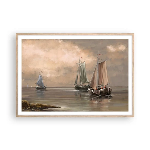 Poster in light oak frame - Return of Sailors - 100x70 cm