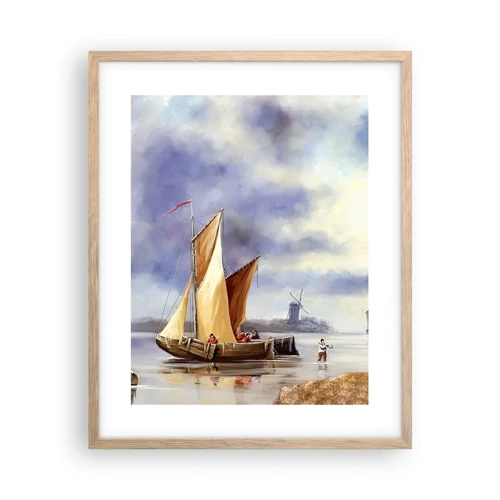 Poster in light oak frame - Return of Sailors - 40x50 cm