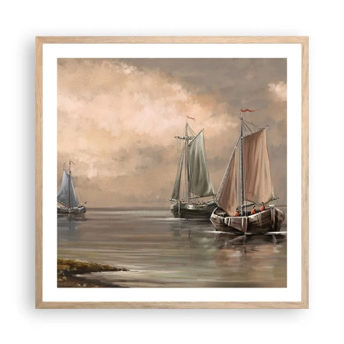 Poster in light oak frame - Return of Sailors - 60x60 cm