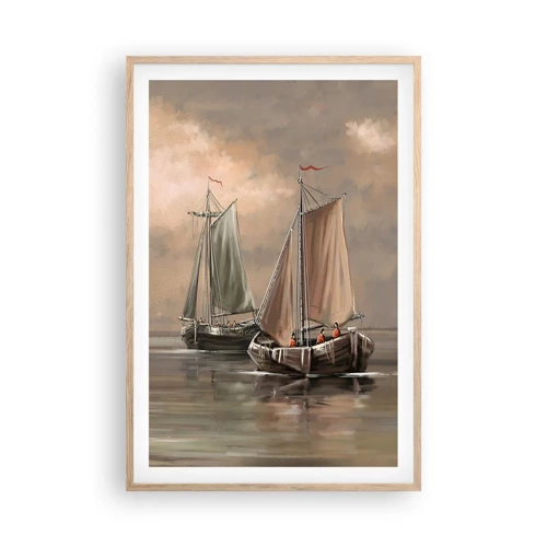 Poster in light oak frame - Return of Sailors - 61x91 cm