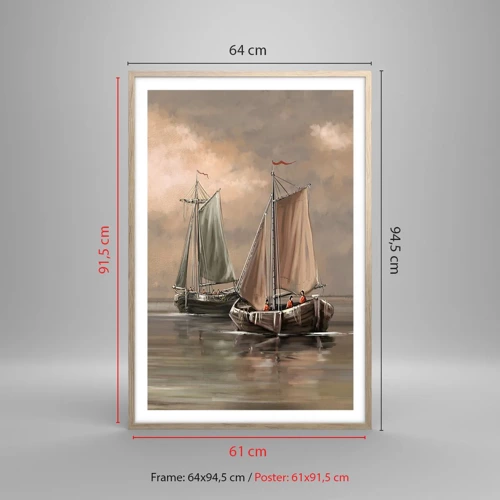 Poster in light oak frame - Return of Sailors - 61x91 cm