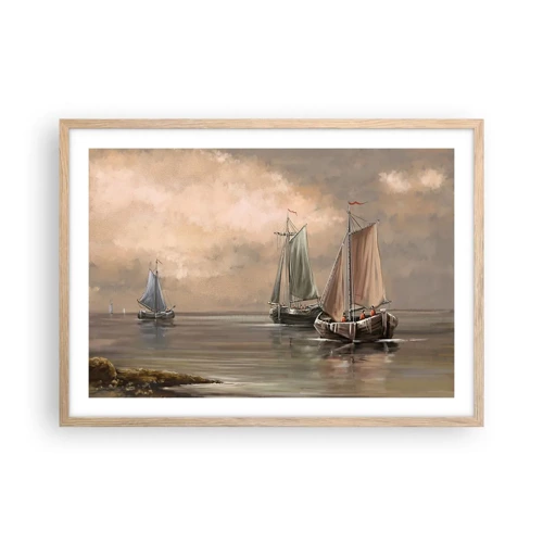 Poster in light oak frame - Return of Sailors - 70x50 cm