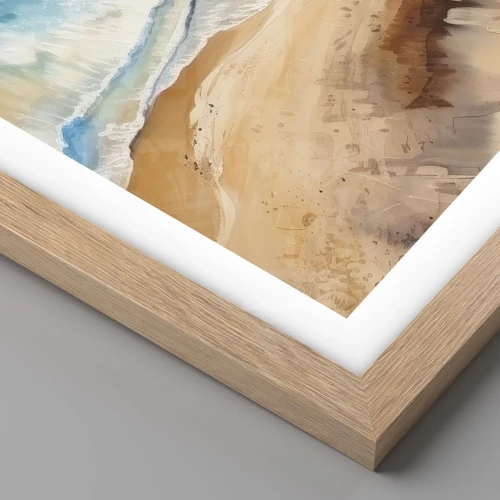 Poster in light oak frame - Returning Wave - 30x30 cm