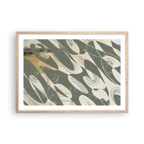 Poster in light oak frame - Rhytmic Abstract - 70x50 cm