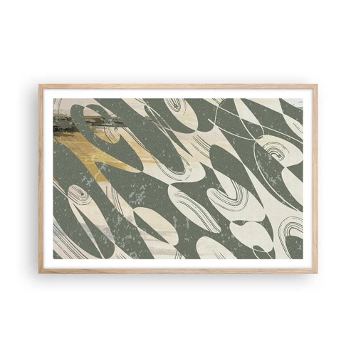 Poster in light oak frame - Rhytmic Abstract - 91x61 cm