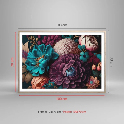 Poster in light oak frame - Rich Nature - 100x70 cm