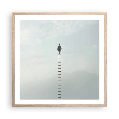 Poster in light oak frame - Rise above It - 60x60 cm