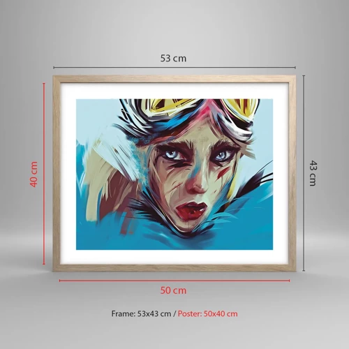 Poster in light oak frame - Road Mistress - 50x40 cm