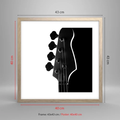 Poster in light oak frame - Rock Silence - 40x40 cm