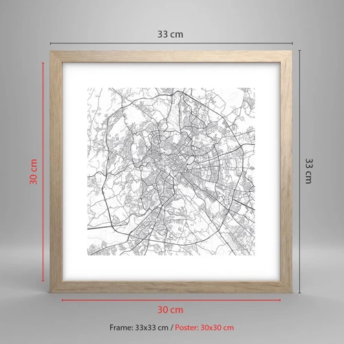 Poster in light oak frame - Roman Circle - 30x30 cm