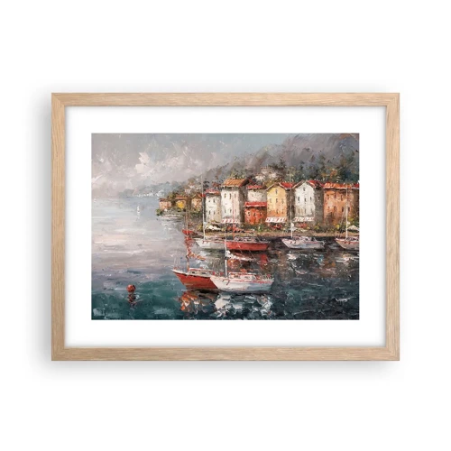 Poster in light oak frame - Romantic Marina - 40x30 cm