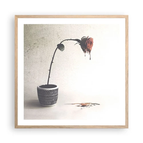 Poster in light oak frame - Rosa Dolorosa - 60x60 cm