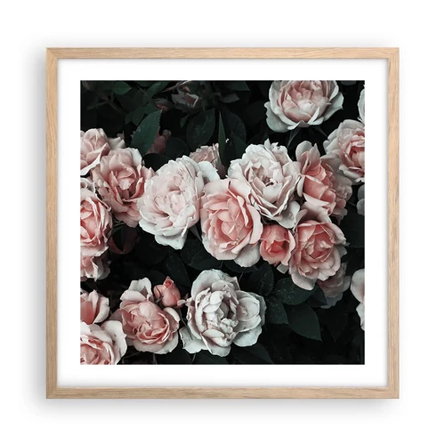 Poster in light oak frame - Rose Ensemble - 50x50 cm