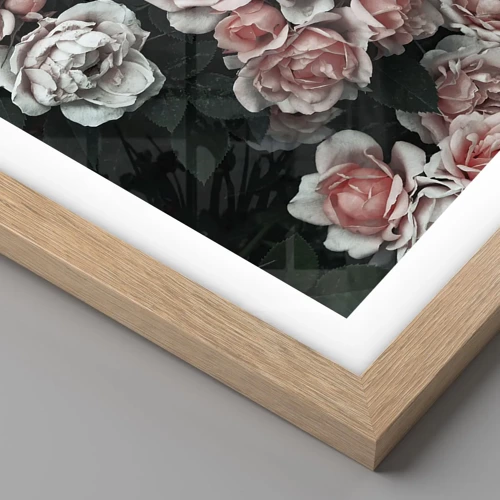 Poster in light oak frame - Rose Ensemble - 70x50 cm