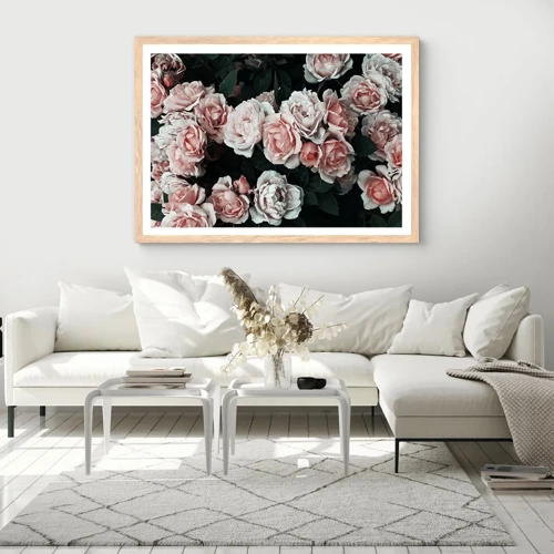 Poster in light oak frame - Rose Ensemble - 70x50 cm