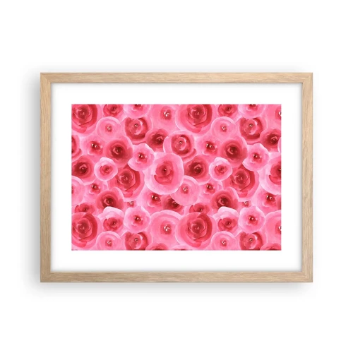Poster in light oak frame - Roses at the Bottom and at the Top - 40x30 cm