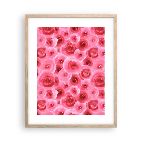 Poster in light oak frame - Roses at the Bottom and at the Top - 40x50 cm