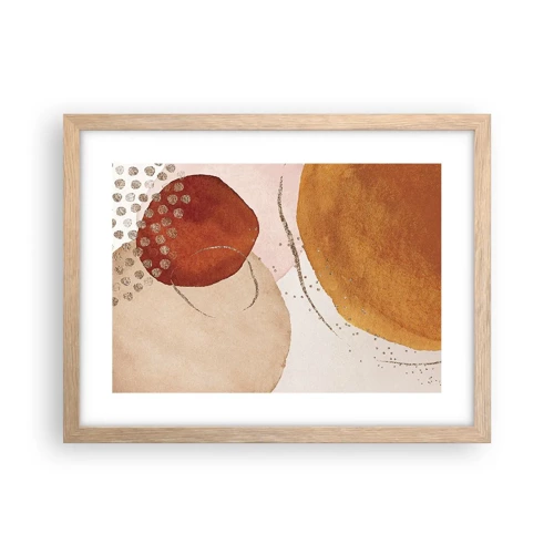 Poster in light oak frame - Roundness and Movement - 40x30 cm