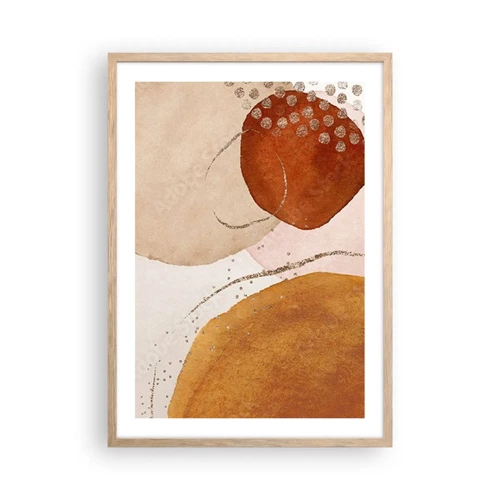 Poster in light oak frame - Roundness and Movement - 50x70 cm