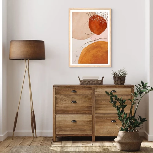 Poster in light oak frame - Roundness and Movement - 70x100 cm
